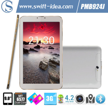 3G Calling 9 Inch Mtk6577 Dual Core Wholesale Tablets with Flashlight (PMB924J)